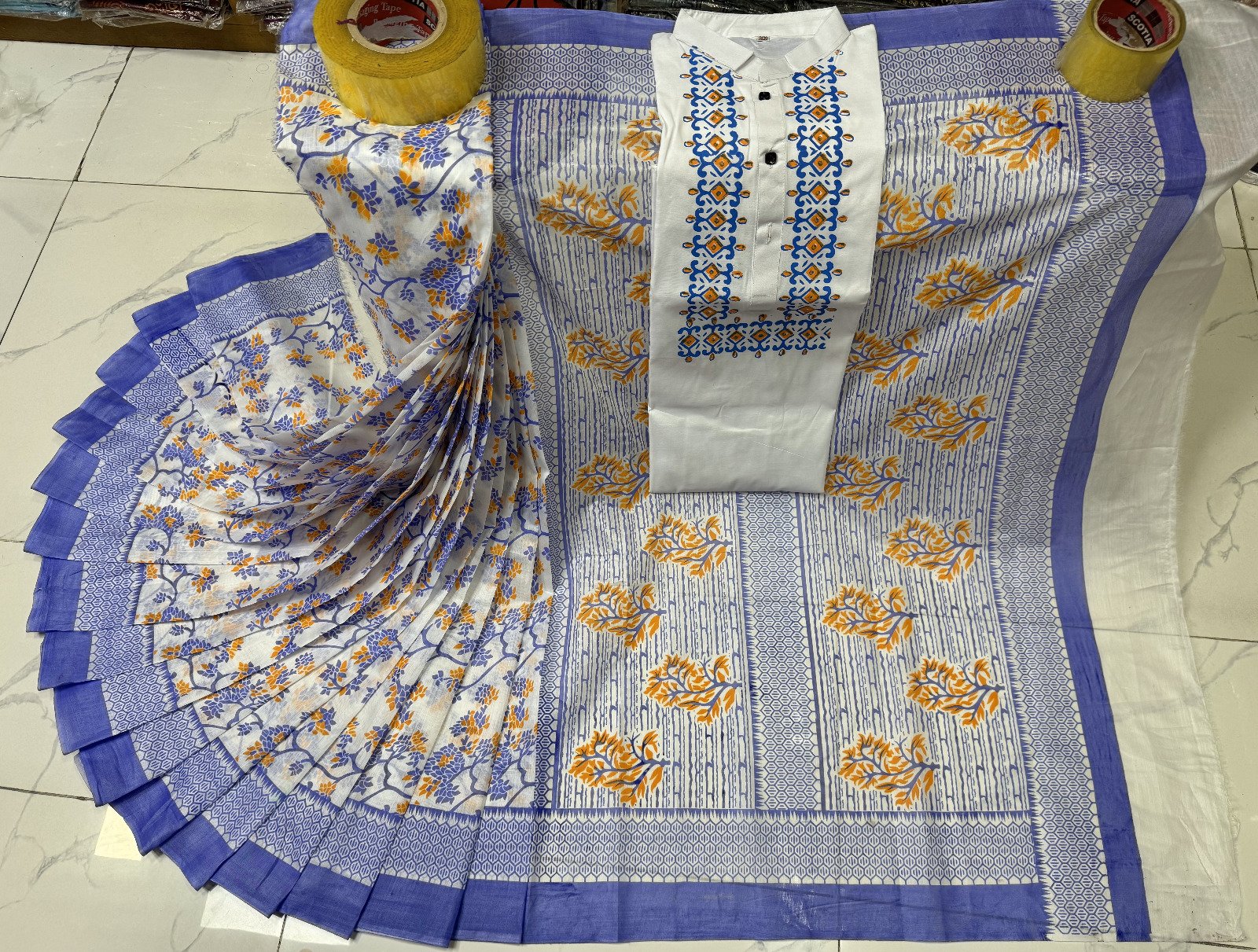 সাদা কাপল ড্রেস সেট